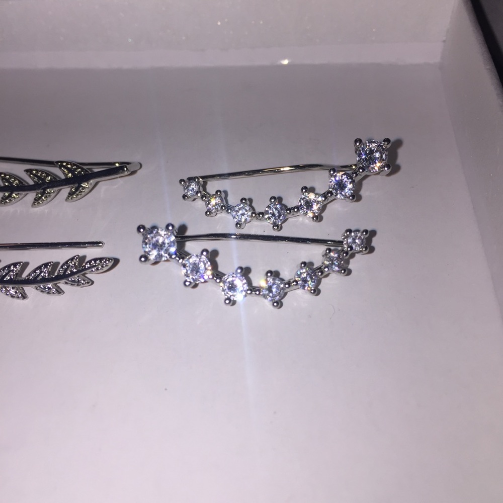 Silver climber earrings - Picture 4 of 4